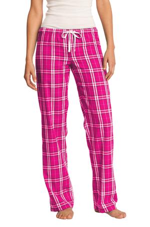 District DT2800 Women's Flannel Plaid Pant in Dark Fuchsia
