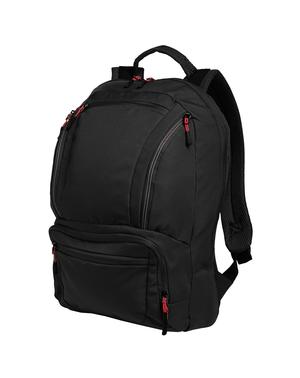 Port Authority BG200 Cyber Backpack in Black/ Red