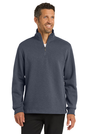Port Authority F295 Slub Fleece 1/4-Zip Pullover in Slate Grey