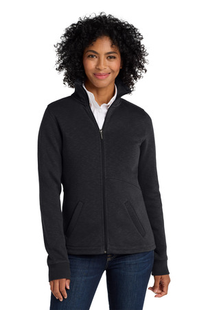 Port Authority L293 Women's Slub Fleece Full-Zip Jacket in Black