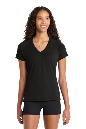 Sport-Tek LST700 Women's Ultimate Performance V-Neck in Black
