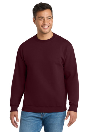 Port & Company PC90 Essential Fleece Crewneck Sweatshirt in Maroon