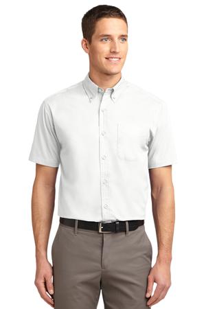 Port Authority S508 Short Sleeve Easy Care Shirt in White/ Light Stone