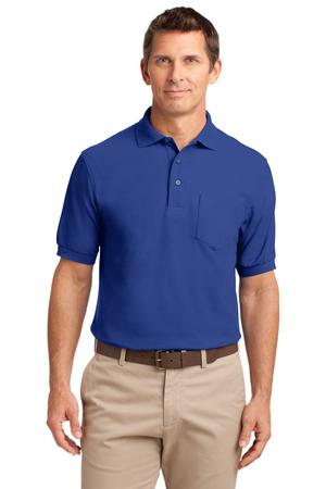 Port Authority TLK500P Tall Silk Touch Polo with Pocket in Royal