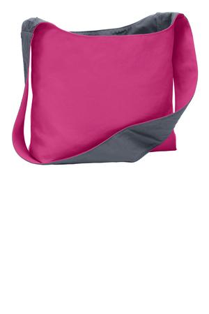 Port Authority BG405 Cotton Canvas Sling Bag in Tropical Pink/ Charcoal