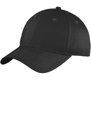 Port Authority YC914 Youth Six-Panel Unstructured Twill Cap in Black