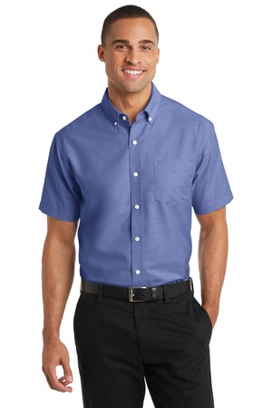 Port Authority S659 Short Sleeve SuperPro Oxford Shirt in Navy