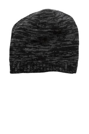District DT620 Spaced-Dyed Beanie in Black/ Charcoal