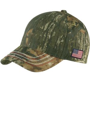 Port Authority C909 Americana Contrast Stitch Camouflage Cap in Mossy Oak New Break-Up