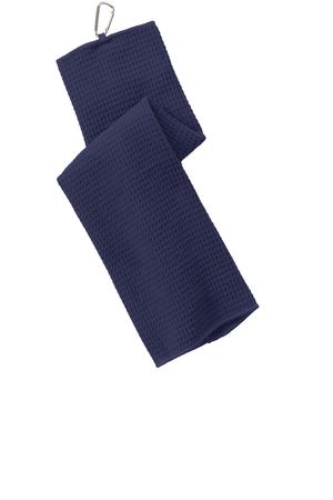 Port Authority TW60 Waffle Microfiber Golf Towel in True Navy
