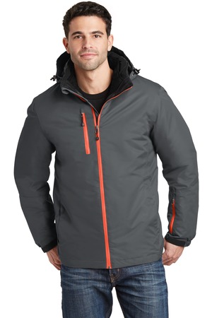 Port Authority J332 Vortex Waterproof 3-in-1 Jacket in Magnet/ Orange