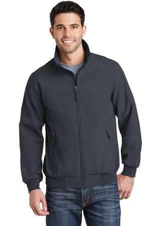 Port Authority J337 Soft Shell Bomber Jacket in Battleship Grey