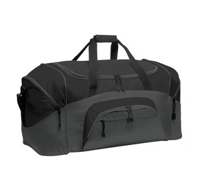 Port Authority BG99 Standard Colorblock Sport Duffel in Black/ Dark Charcoal