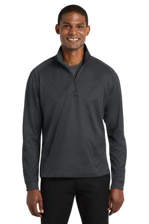 Port Authority K805 Vertical Texture 1/4-Zip Pullover in Iron Grey/ Black