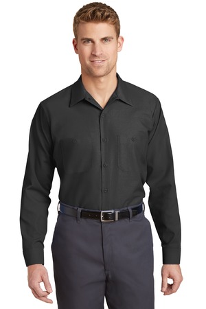 Red Kap SP14 Long Sleeve Industrial Work Shirt in Charcoal