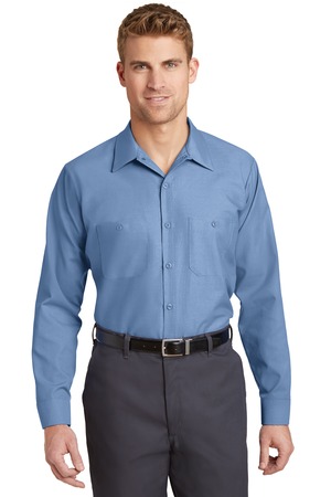 Red Kap SP14LONG Long Size, Long Sleeve Industrial Work Shirt in Petrol Blue
