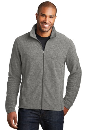 Port Authority F235 Heather Microfleece Full-Zip Jacket in Pearl Grey Heather
