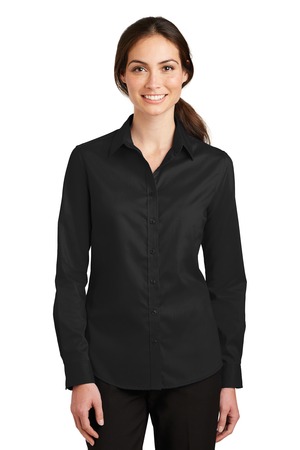 Port Authority L663 Women's SuperPro Twill Shirt in Black
