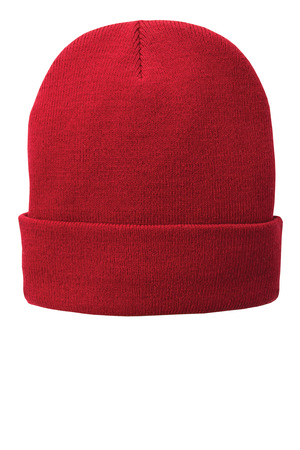 Port Authority CP90L Fleece-Lined Knit Cap in Athletic Red