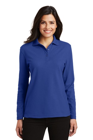 Port Authority L500LS Women's Silk Touch Long Sleeve Polo in Royal