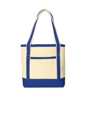 Port Authority BG412 Medium Cotton Canvas Tote in Natural/ True Royal