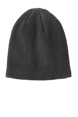 Port Authority C935 Rib Knit Slouch Beanie in Black/ Iron Grey