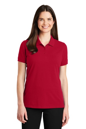 Port Authority LK8000 Women's EZCotton Polo in Apple Red
