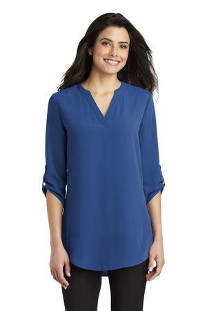 Port Authority LW701 Women's 3/4-Sleeve Tunic Blouse in True Blue