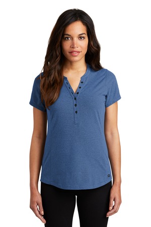 OGIO LOG136 Women's Tread Henley in Blue Heather