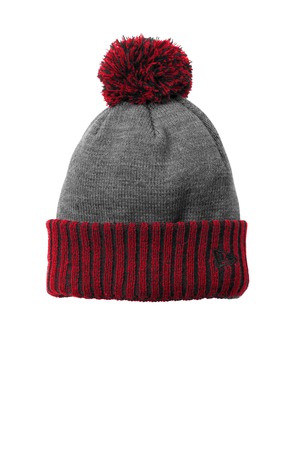 New Era NE904 Colorblock Cuffed Beanie in Scarlet/ Heather Grey