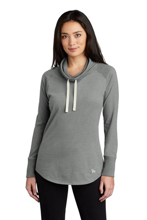 New Era LNEA123 Women's Sueded Cotton Blend Cowl Tee in Shadow Grey Heather