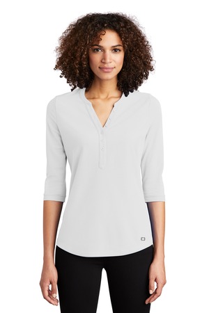 OGIO LOG104 Women's Jewel Henley in Bright White