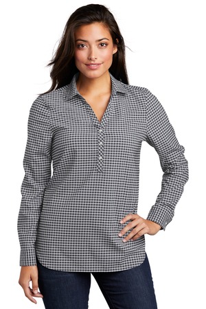 Port Authority LW680 Ladies City Stretch Tunic in Graphite/ White