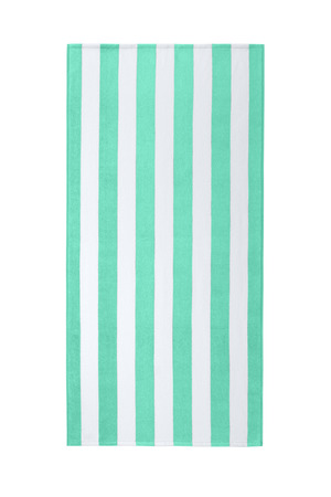 Port Authority PT45 Value Cabana Stripe Beach Towel in Bright Seafoam