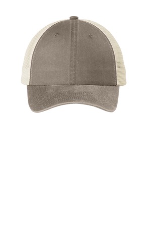 Port Authority C943 Beach Wash Mesh Back Cap in Taupe/ Stone