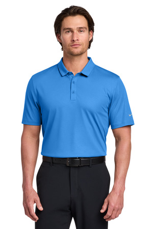 Nike 838964 Dri-FIT Embossed Tri-Blade Polo in Brisk Blue
