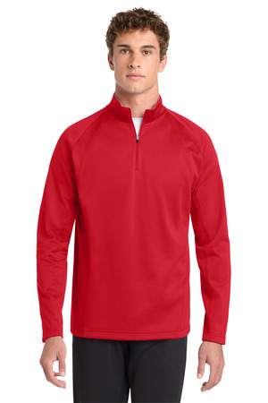 Sport-Tek F243 Sport-Wick Fleece 1/4-Zip Pullover in Deep Red/ Silver