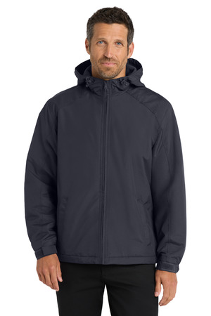 Port Authority J327 Hooded Charger Jacket in Battleship Grey