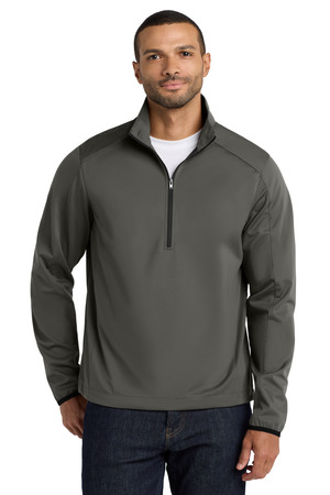 Port Authority J716 Active 1/2-Zip Soft Shell Jacket in Grey Steel