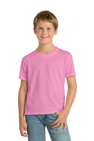 Port & Company PC55Y Youth Core Blend Tee in Candy Pink