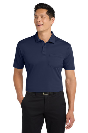 Port Authority K540P Silk Touch Performance Pocket Polo in Navy