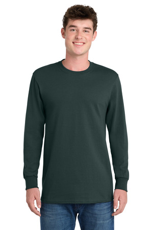 Port & Company PC61LS Long Sleeve Essential Tee in Dark Green