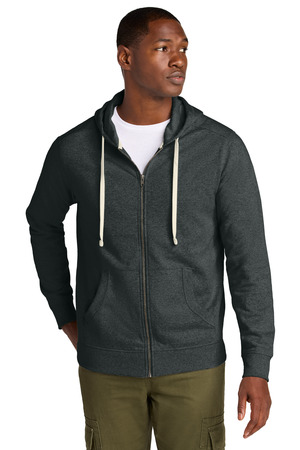 District DT8102 Re-Fleece Full-Zip Hoodie in Charcoal Heather