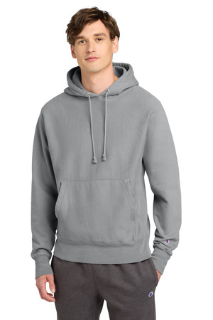 Champion GDS101 Reverse Weave Garment-Dyed Hooded Sweatshirt in Concrete