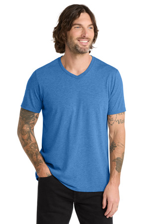 Allmade AL2014 Unisex Tri-Blend V-Neck Tee in Azure Blue