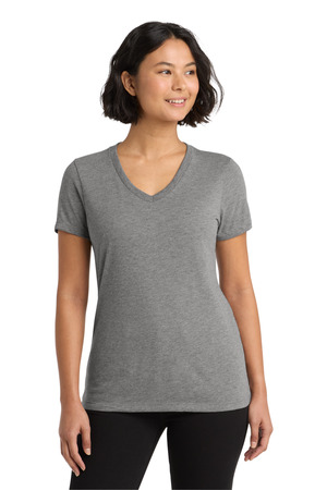 Allmade AL2018 Women's Tri-Blend V-Neck Tee in Aluminum Grey