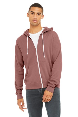 BELLA+CANVAS BC3739 Unisex Sponge Fleece Full-Zip Hoodie in Mauve