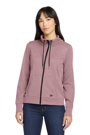 New Era LNEA530 Women's Performance Terry Full-Zip Cowl in Dusty Mauve Heather