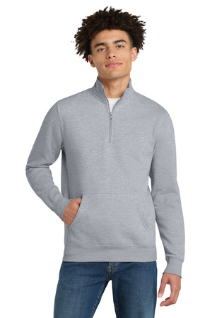 District DT6106 V.I.T. Fleece 1/4-Zip in Light Heather Grey