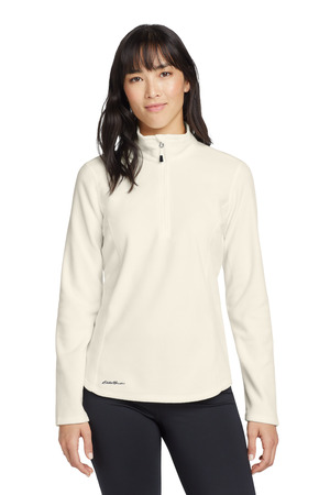 Eddie Bauer EB227 Women's 1/2-Zip Microfleece Jacket in Ivory